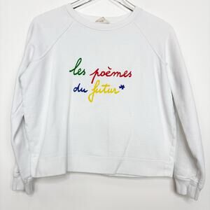 Les Poèmes du Futur Sweatshirt - Sézane x JCC White Crewneck S